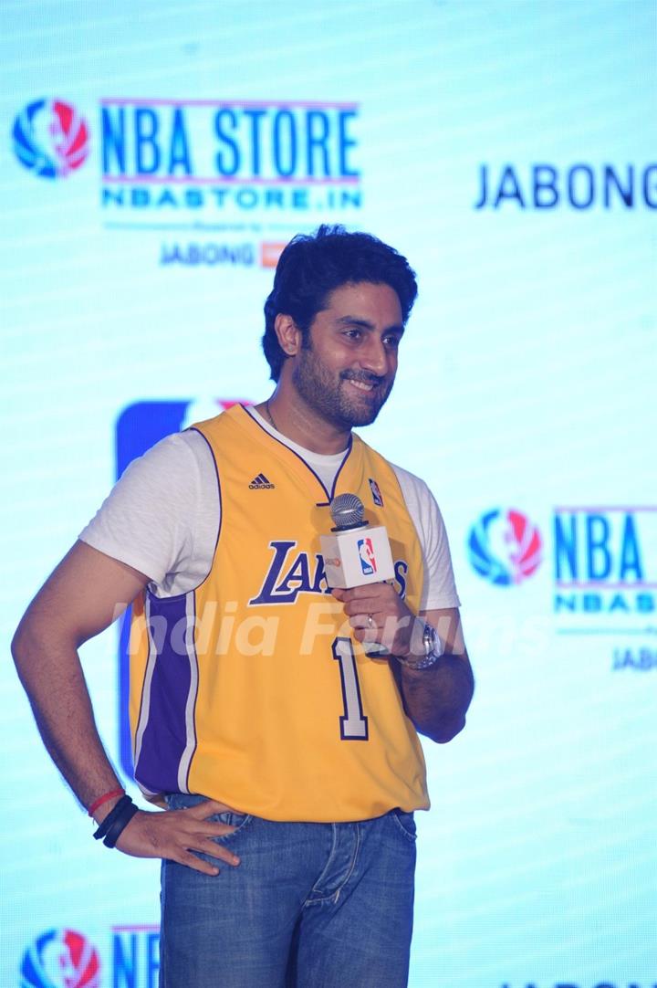 Abhishek Bachchan was at the Launch of NBA's first official online store in India