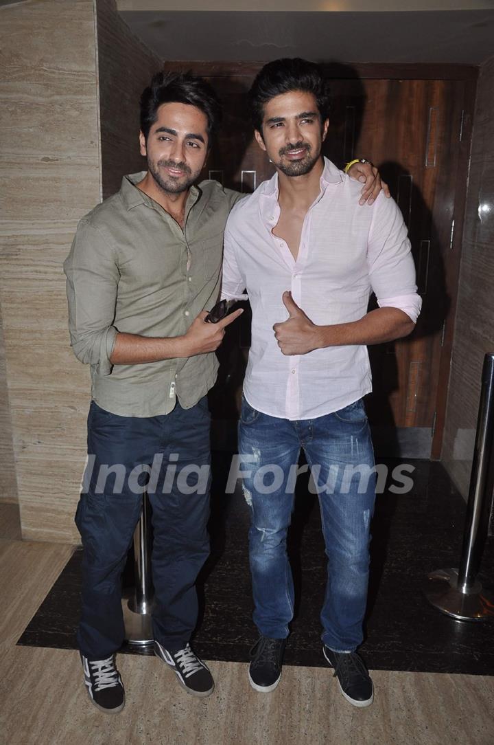 Saqib Saleem and Ayushmann at the Promotion of Hawaa Hawaai