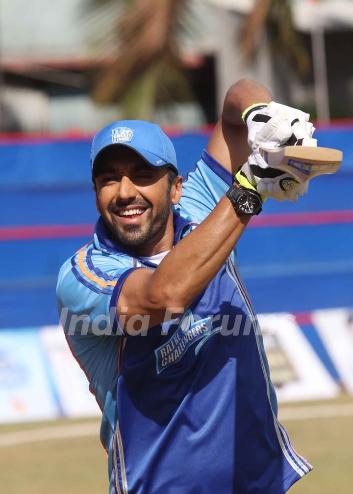 Ashish Chowdhry hits a six at the Zee 20 Cricket League