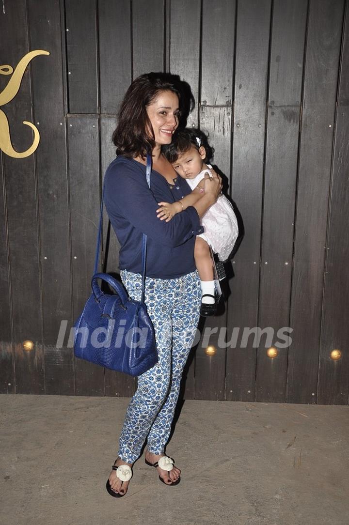 Neelam Kothari with her daughter at Shilpa Shetty's Birthday Bash for her Son