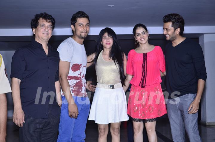 Sajid, Randeep, Genelia  and Riteish at Karan Johar's Birthday Bash