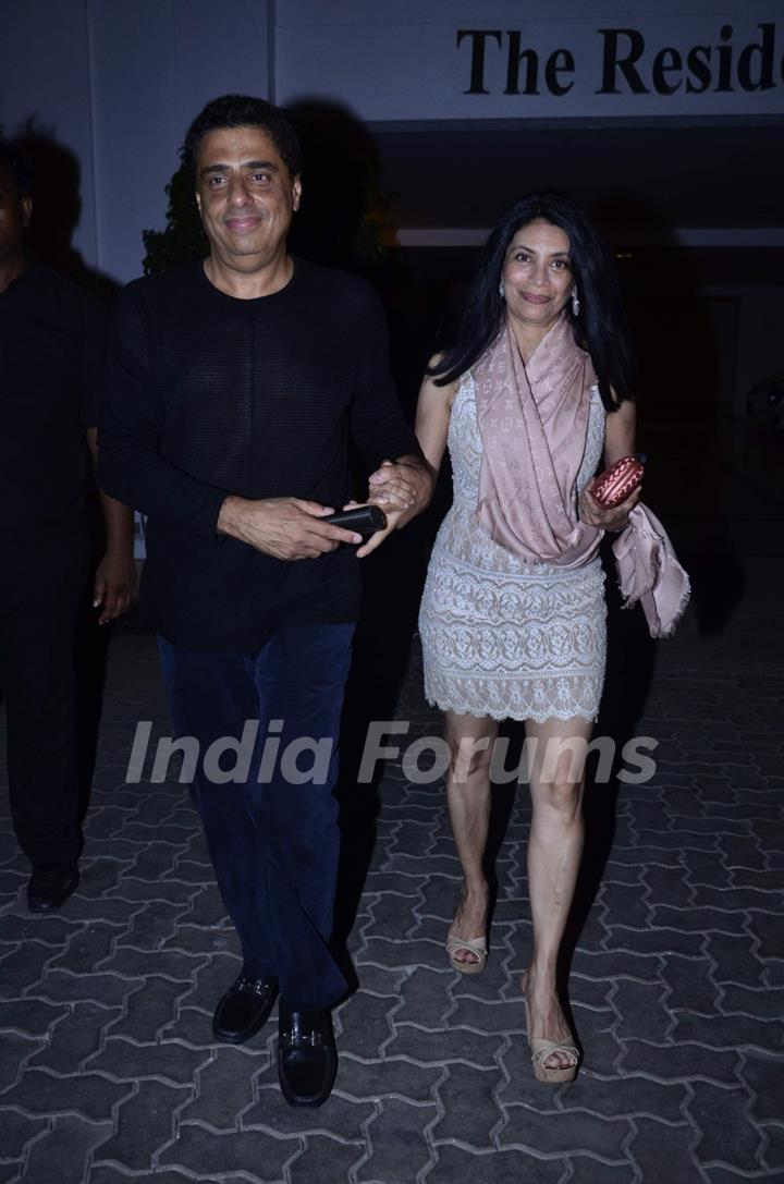 Ronnie Screwala with his wife at Karan Johar's Birthday Bash