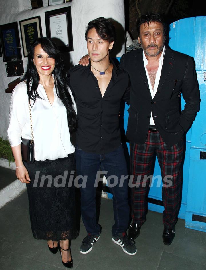 Tiger Shroff with his Parents at Heropanti success party