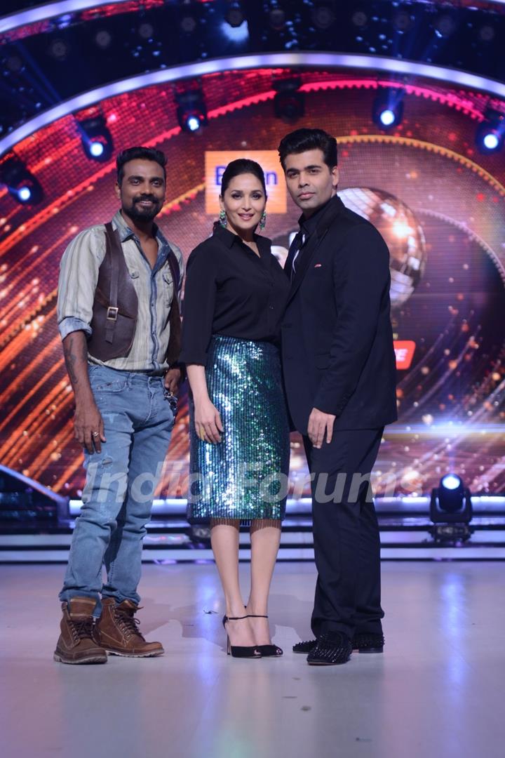 Remo, Madhuri and Karan at the Launch of Jhalak Dikhhla Jaa Season 7