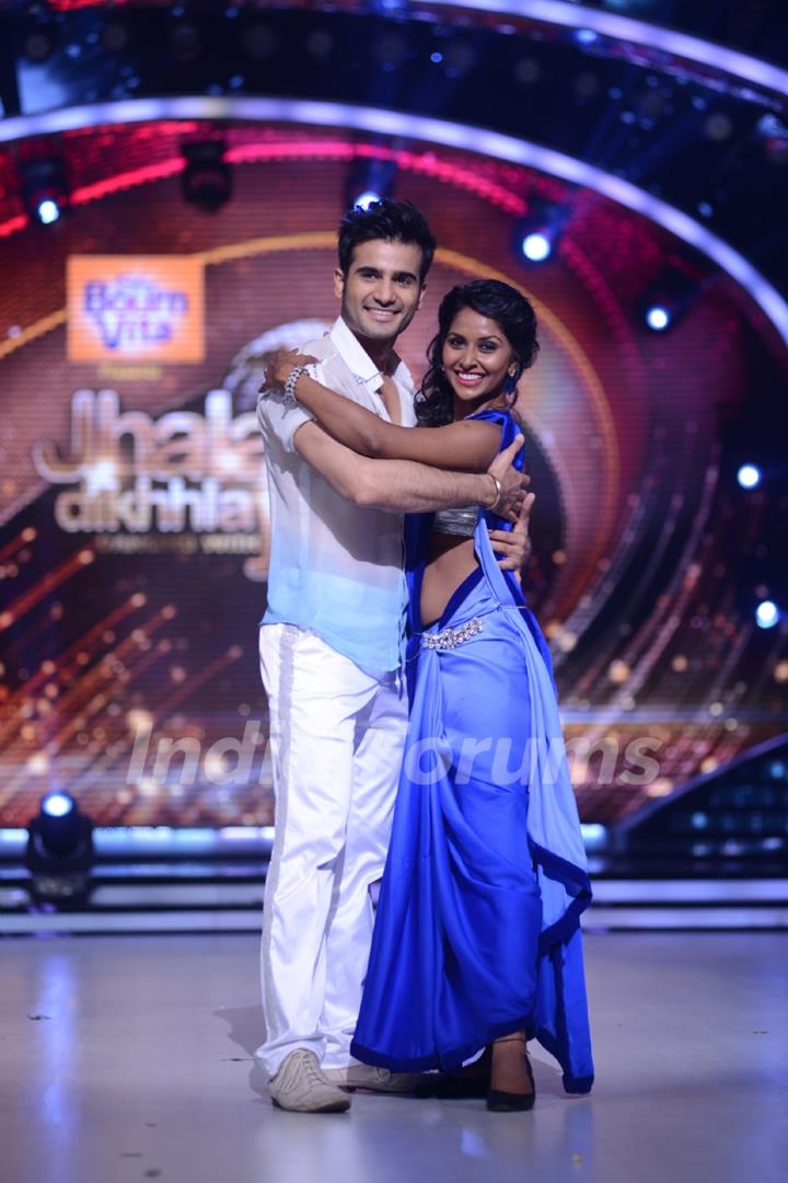 Karan Tacker with his choreographer Suchitra at the Launch of Jhalak Dikhhla Jaa Season 7