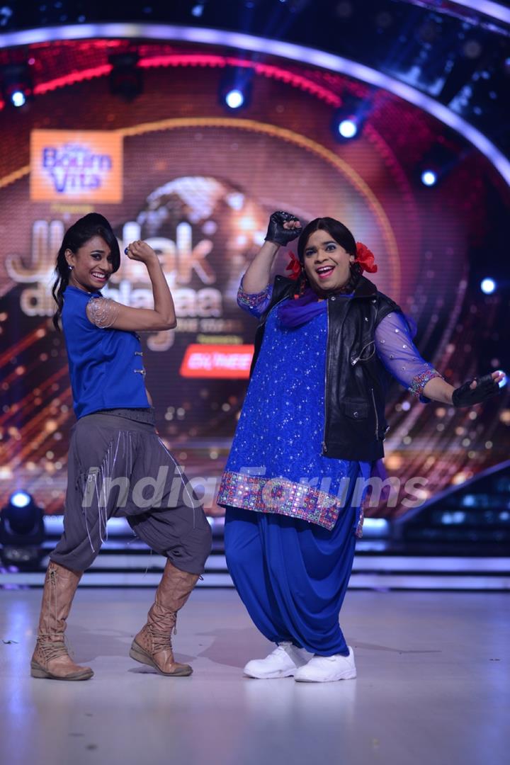 Palak with her choreographer Kruti at Launch of Jhalak Dikhhla Jaa Season 7