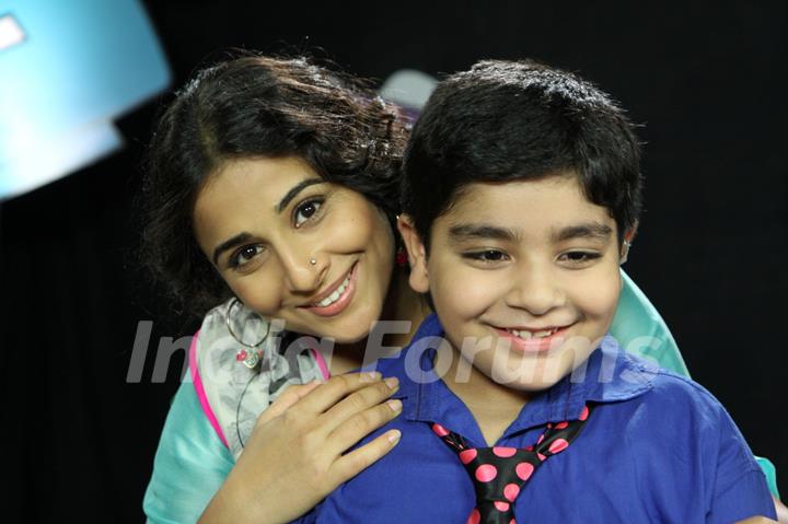 Vidya Balan and Sadhil Kapoor pose for a picture on Captain Tiao