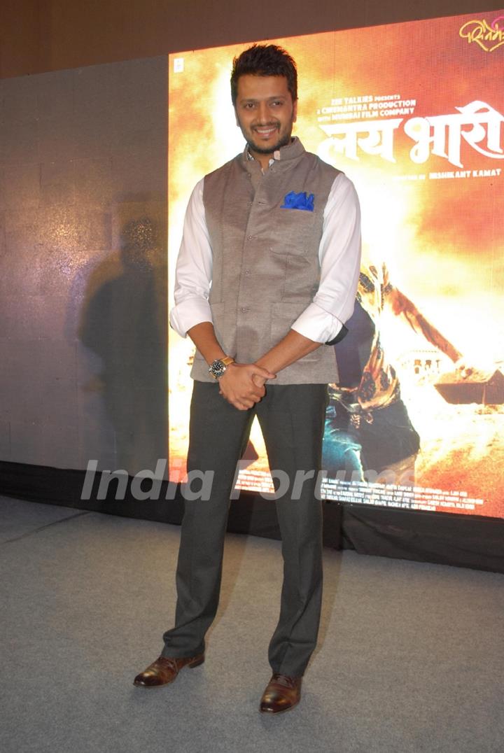 Riteish Deshmukh at the Music launch of Marathi Film Lai Bhari