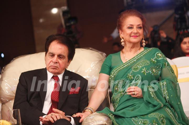 Dilip Kumar and Saira Banu at the launch of his autobiography 'Substance and the Shadow'