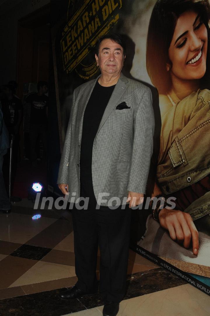 Randhir Kapoor at the Music launch of 'Lekar Hum Deewana Dil'