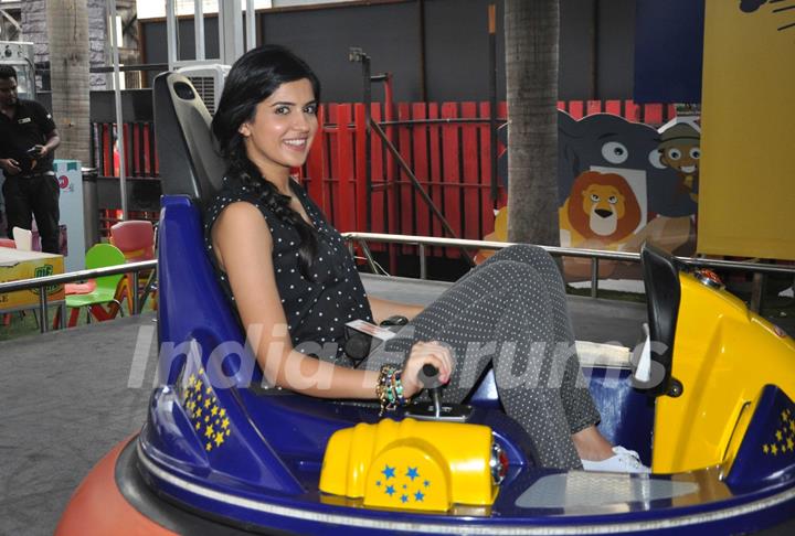 Deeksha enjoys a dashing car ride at Smaash