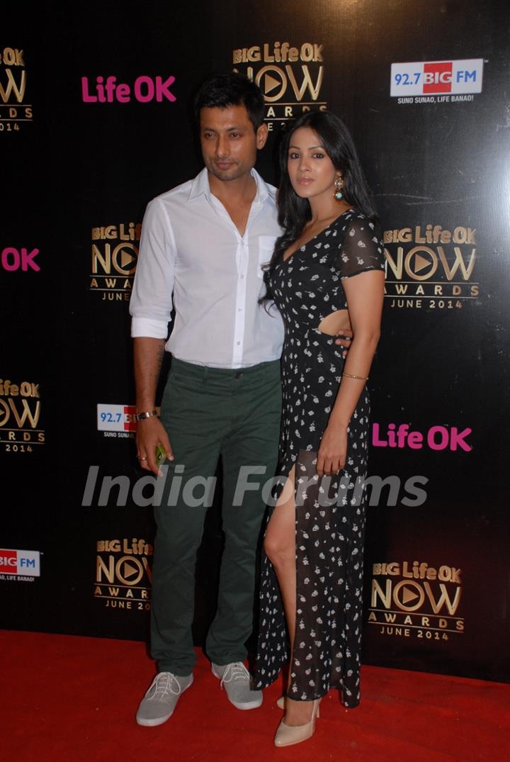 Indraneil and  Barkha  at Life OK Now Awards .