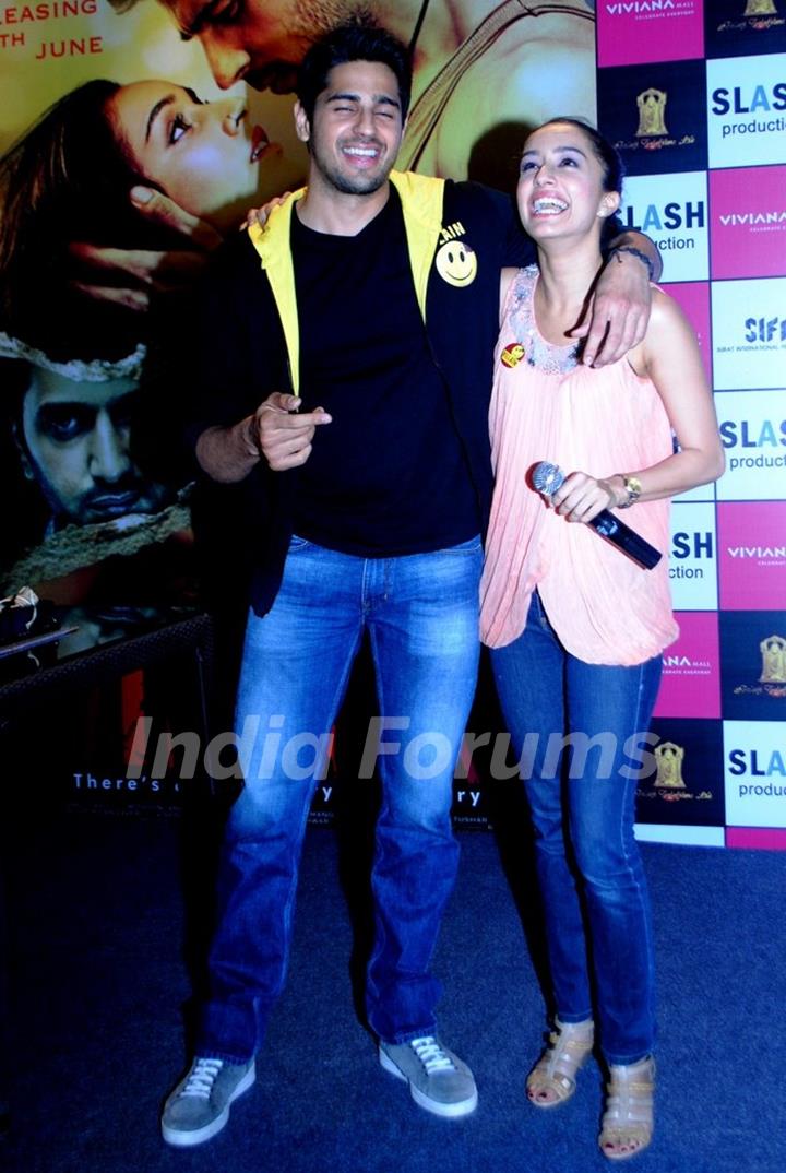 Sidharth Malhotra and Shraddha Kapoor enjoying themselves at the Promotions of Ek Villain