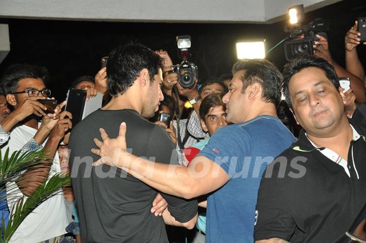 Sidharth Malhotra and Salman Khan at the success party of Ek Villain