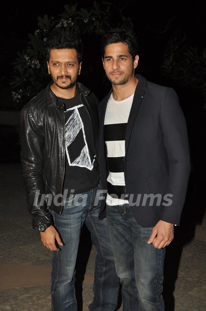 Riteish and Sidharth at the Success Party of Ek Villain