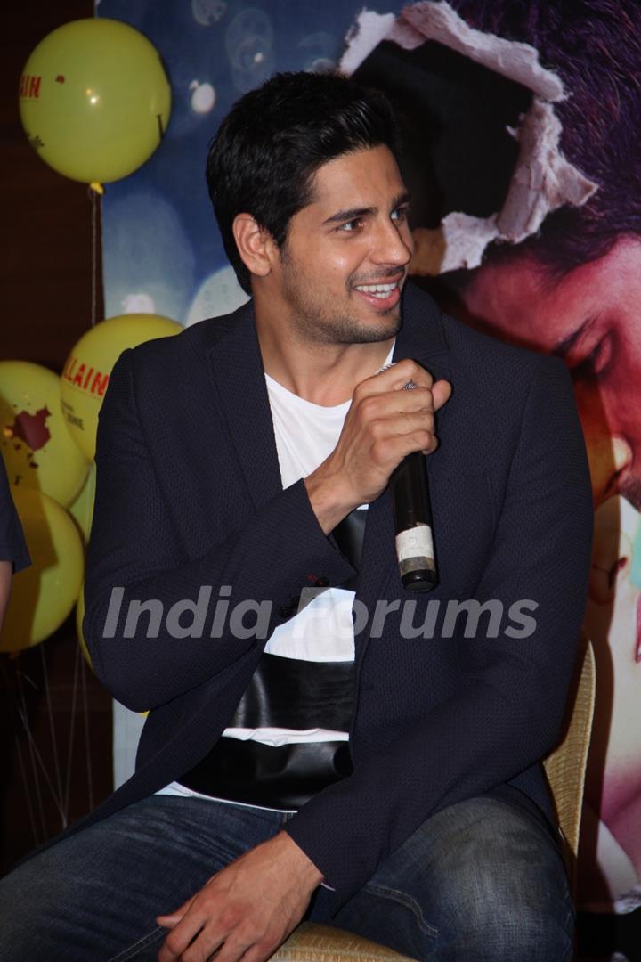 Sidharth Malhotra addresses the media at the Success Party of Ek Villain