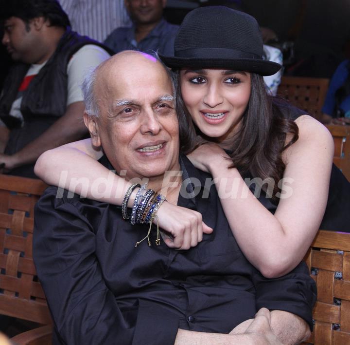 Alia Bhatt with her father Mahesh Bhatt at the song launch of Humpty Sharma Ki Dulhania