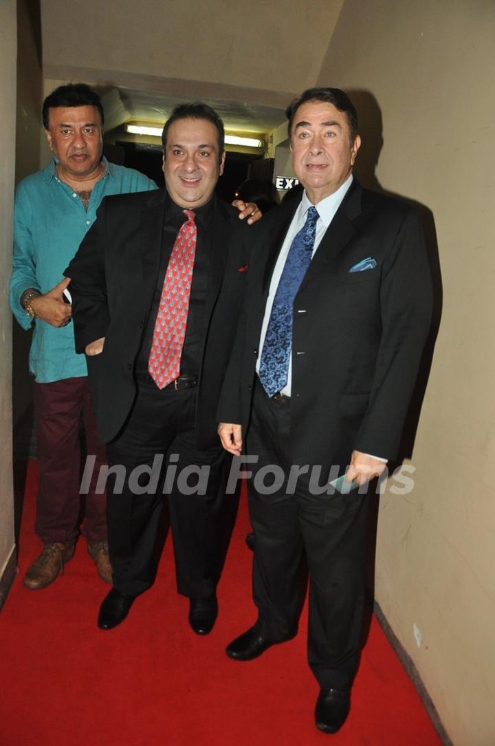 Anu Malik,Rajiv Kapoor and Randhir Kapoor at the Special Premier of Lekar Hum Deewana Dil