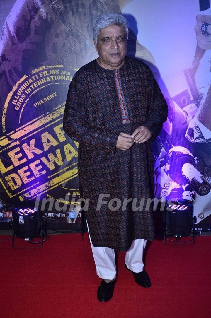 Javed Akhtar at the Special Premier of Lekar Hum Deewana Dil