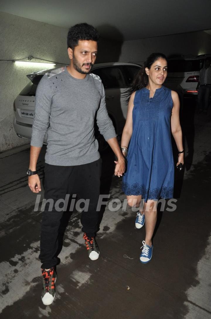 Riteish Deshmukh and Genelia Dsouza at Special screening of Bobby Jasoos