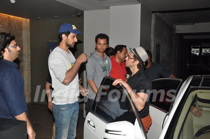 Hrithik Roshan and Kunal Kapoor where Snapped at a screening at Lightbox