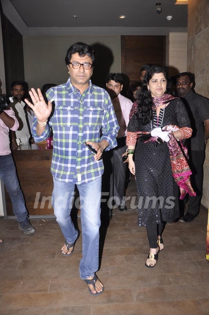 Raj Thackeray with wife Sharmila at the Special Screening of Lai Bhari