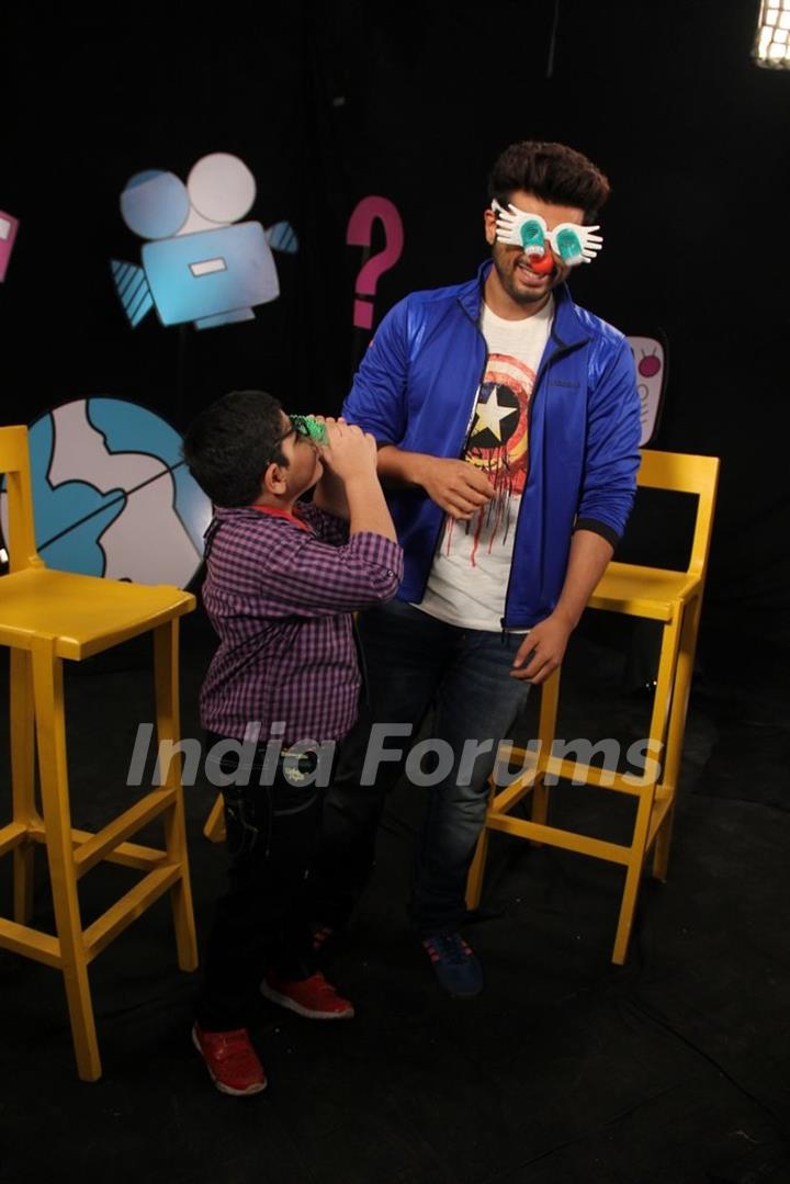 Arjun and Sadhil seen wearing funky glares on the sets of Captain Tiao