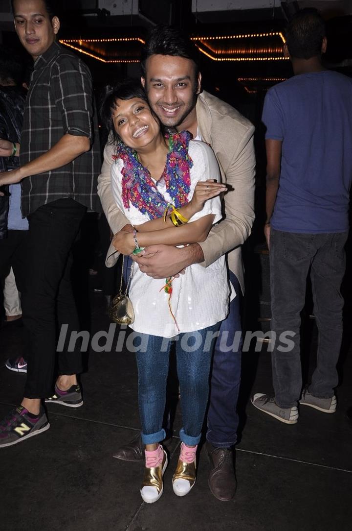 Little Shilpa poses with a friend at the Shopcade app launch