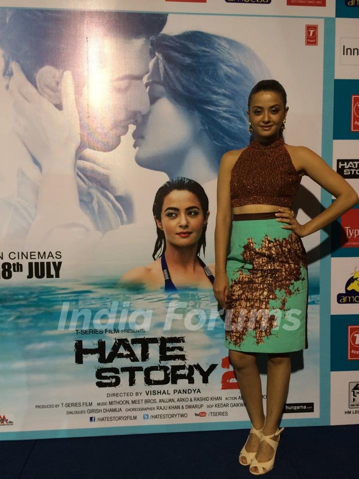 surveen poses at the Promotions of Hate story 2