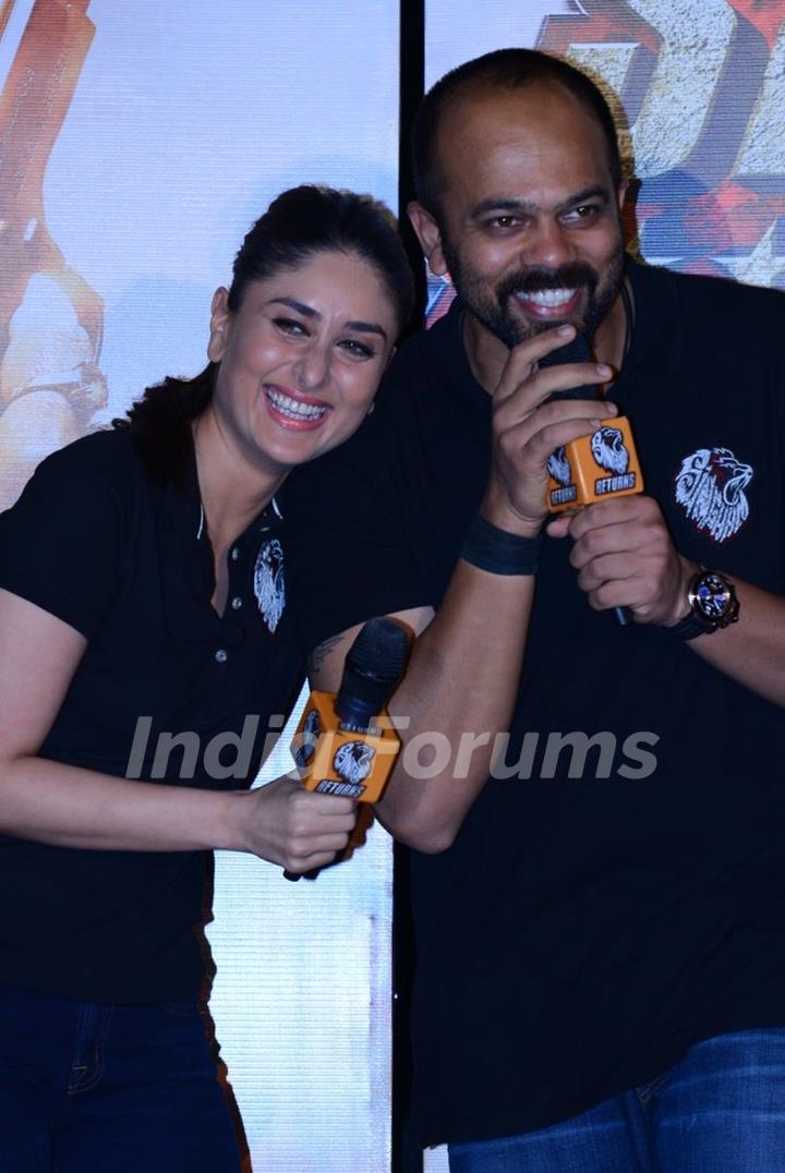 Kareena Kapoor and Rohit Shetty share a laugh