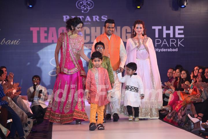 Dia Mirza walk the ramp with little boys