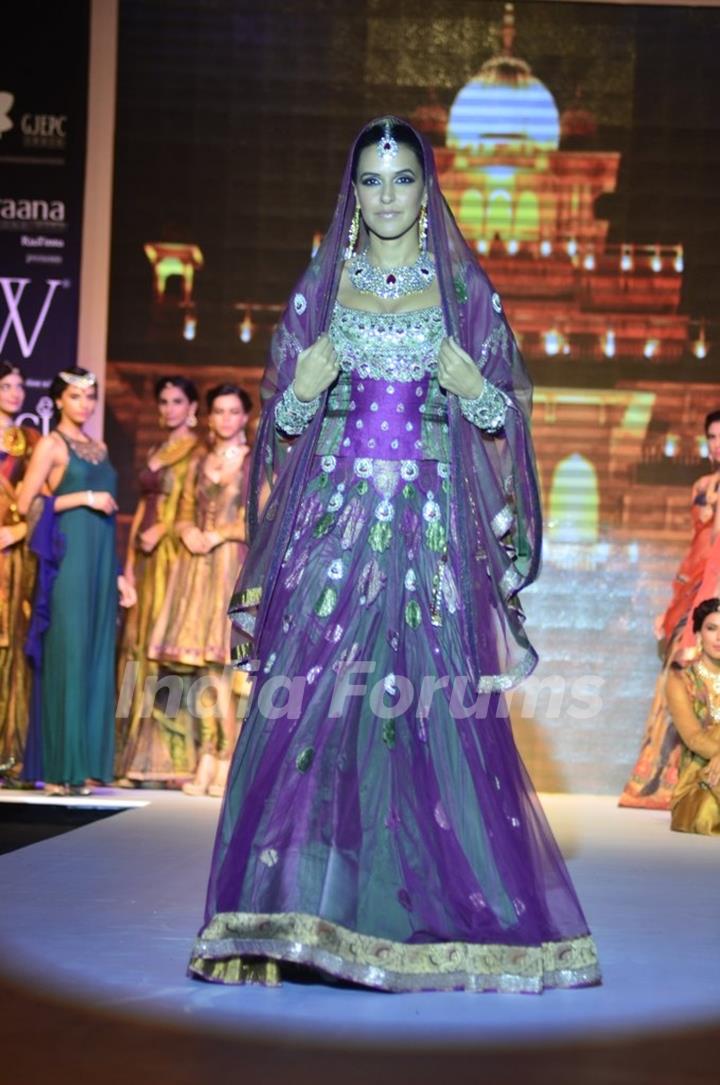 Neha Dhupia walks the ramp at IIJW 2014 - Day 1