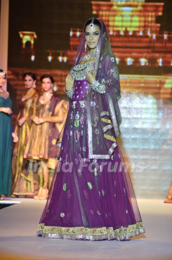 Neha Dhupia showcases some exquisite jewellery designs  at IIJW 2014 - Day 1