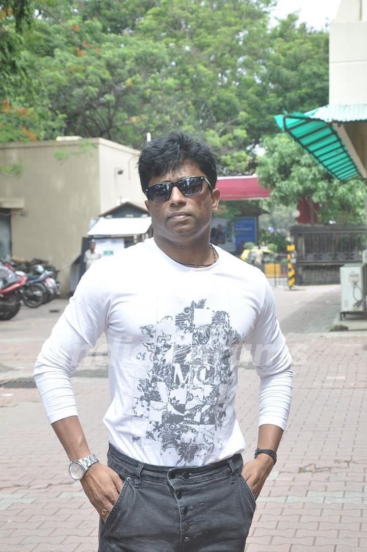 Anand Kumar poses for the cameras at the Promotions of Desi Kattey