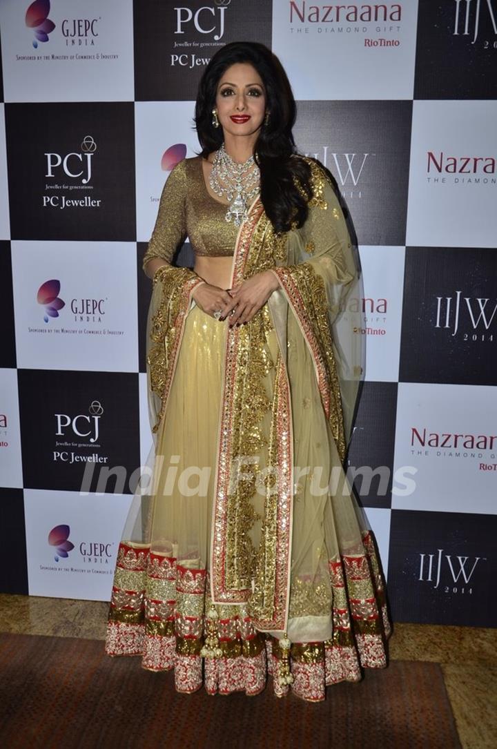 Sridevi at the India International Jewellery Week (IIJW) 2014 - Day 3