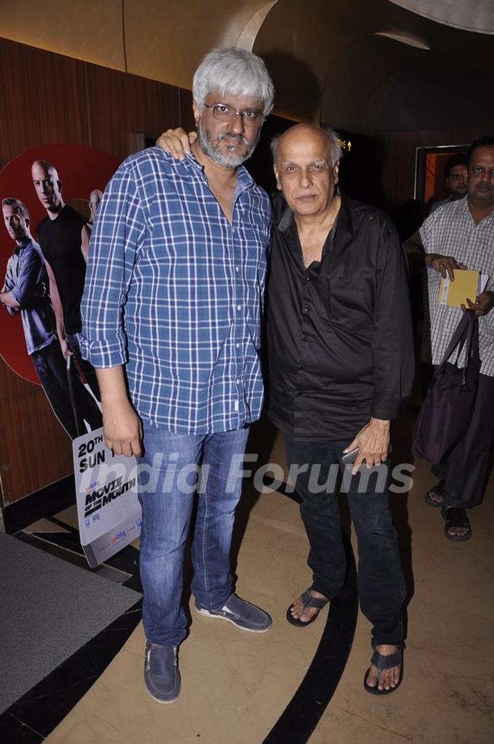 Vikram Bhatt and Mahesh Bhatt pose for the camera at the Trailer Launch of Creature 3D