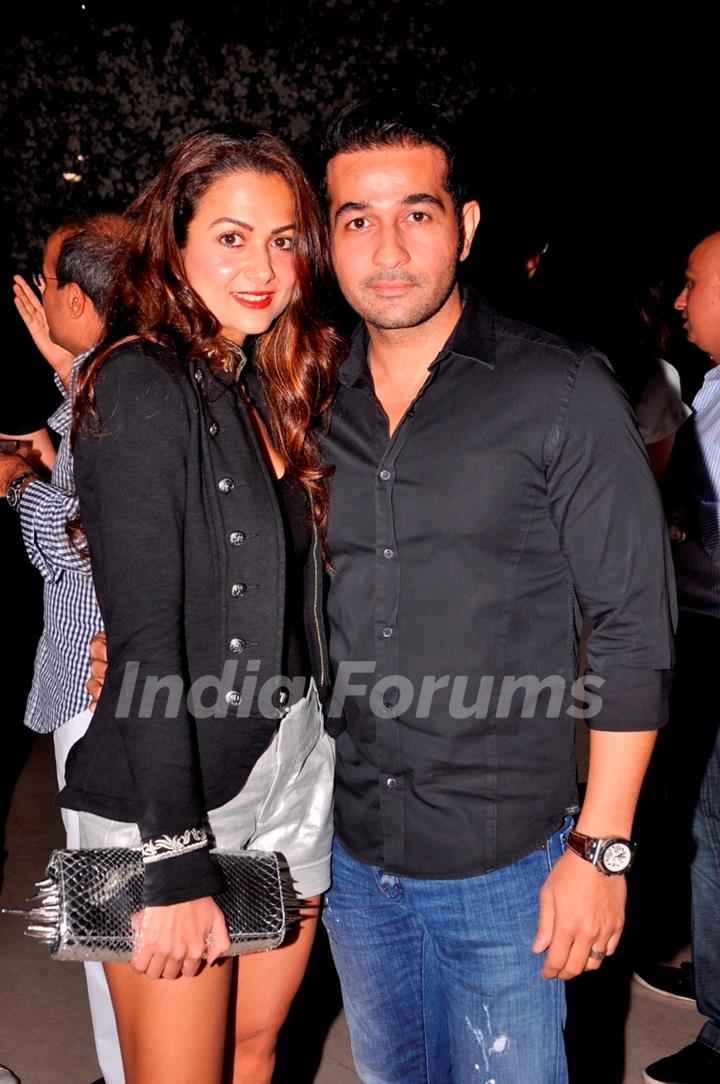 Amrita Arora with her husband Shakeel Ladak at the Launch Party of Aqaba Restaurant