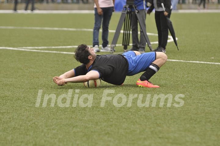 Sohail Khan relaxing after the match at the Charity Football Match