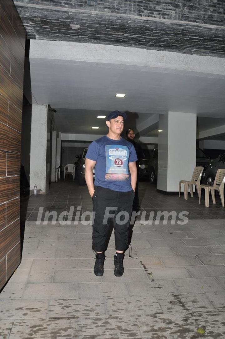 Aamir Khan spotted outside his home