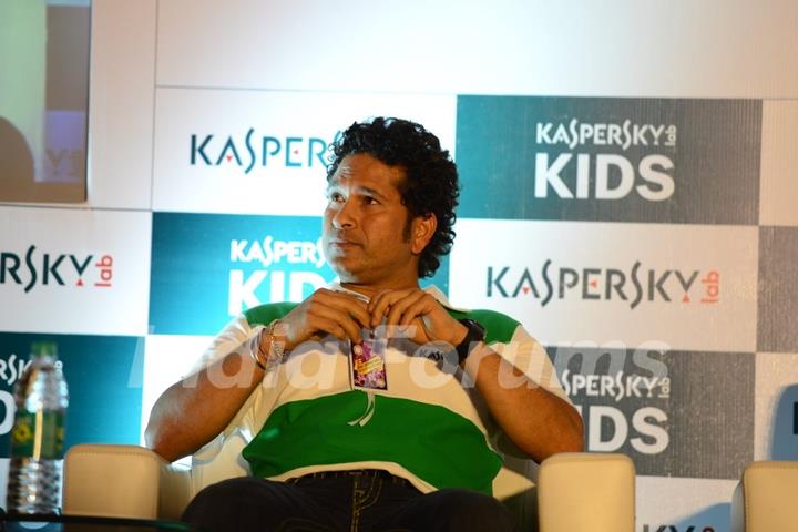 Sachin Tendulkar was spotted at the Launch of Kaspersky Kids Awareness Program