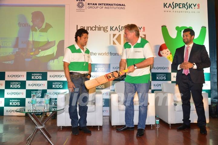 Eugene Kaspersky shows off his batting skills