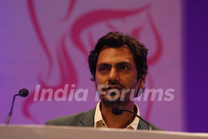 Nawazuddin Siddiqui was seen addressing the audience at the Breast Cancer Awareness Seminar