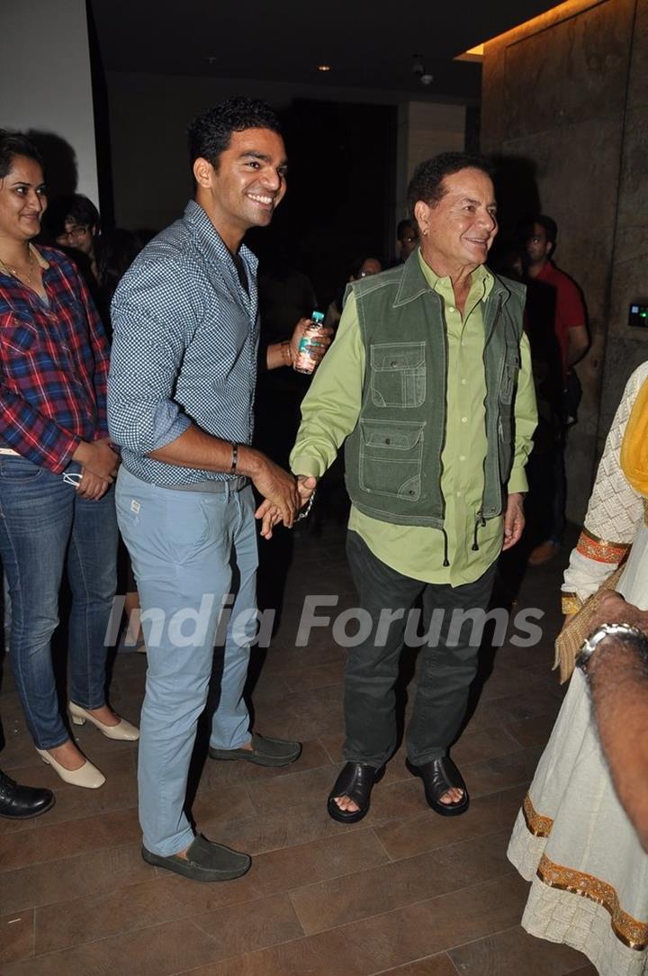 Salim Khan was spotted interacting with the guests at Lightbox