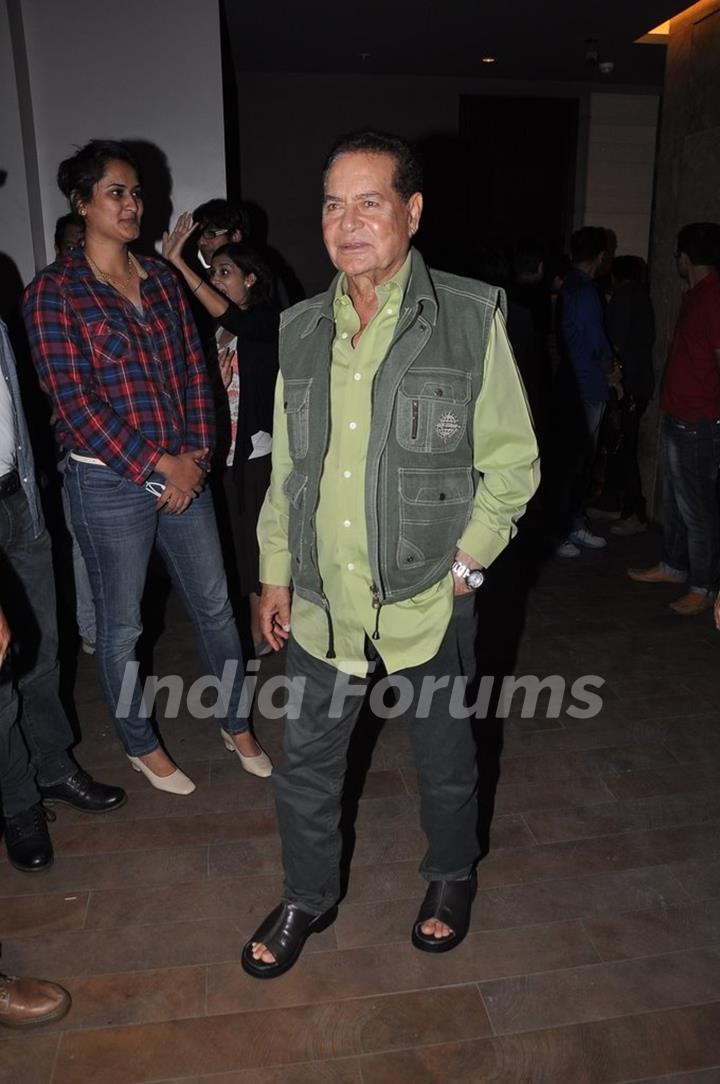 Salim Khan poses for the media at Lightbox