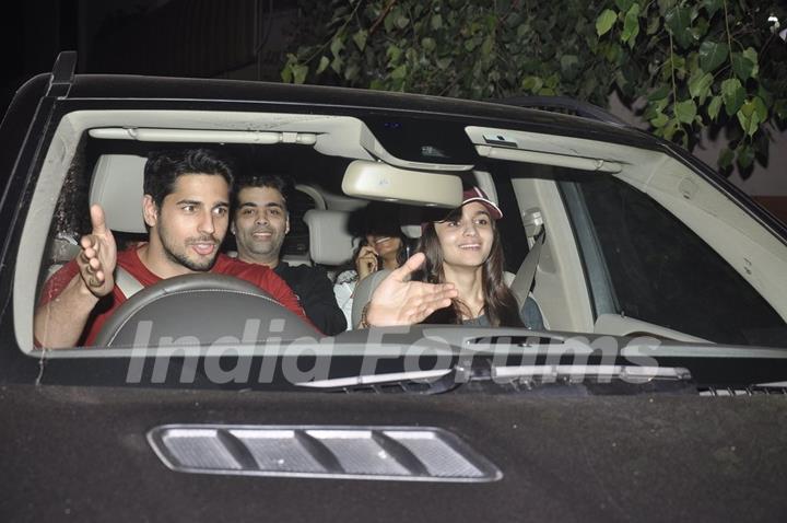 Sidharth, Alia and Karan Johar snapped at Yash Raj Studio