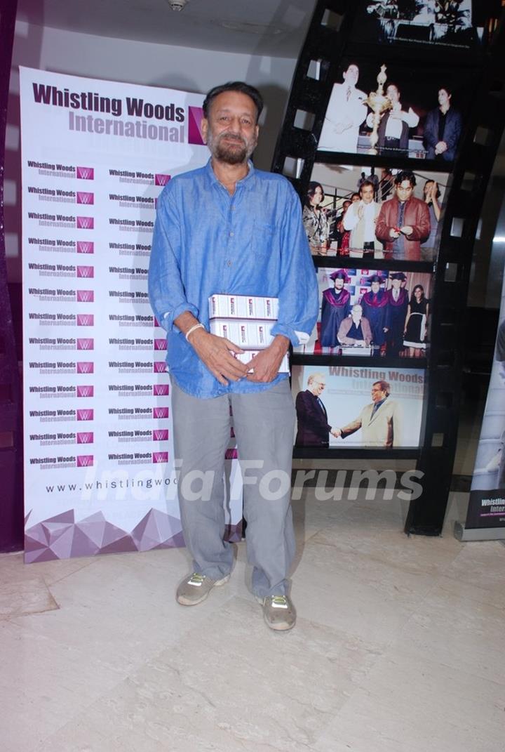 Shekar Kapoor poses for the camrea at Whistling Woods