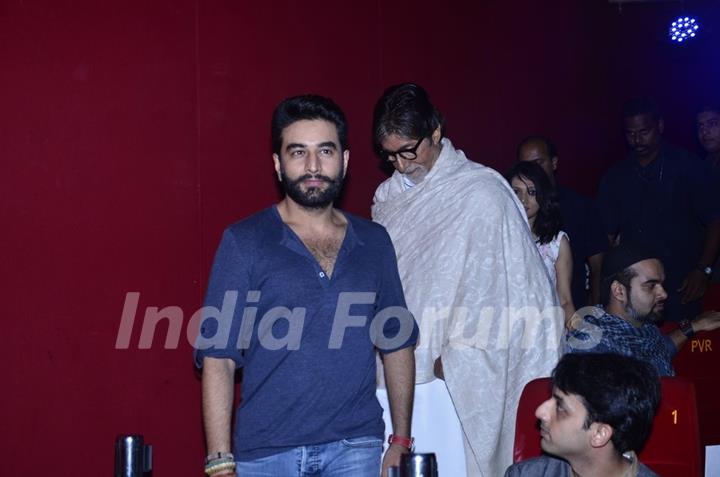 Big B and Shekhar Ravjiani at the launch of Hanuman Chalisa Album