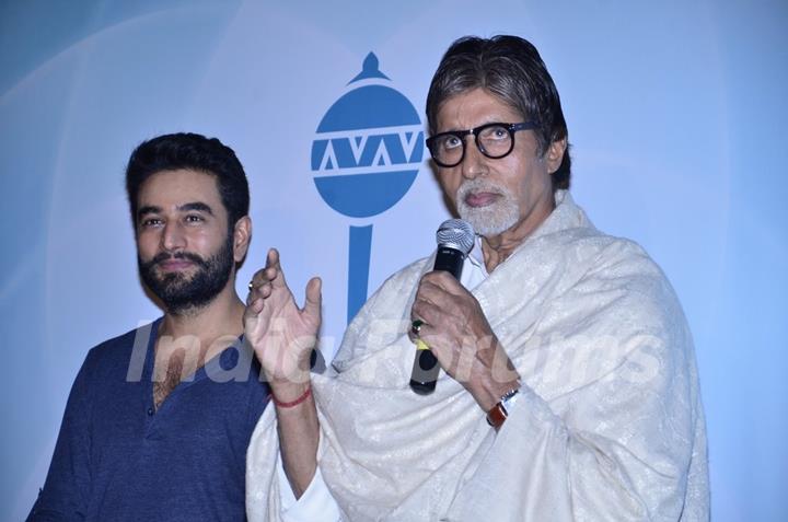 Amitabh Bachchan was seen interacting with the audience at the Launch of Hanuman Chalisa Album