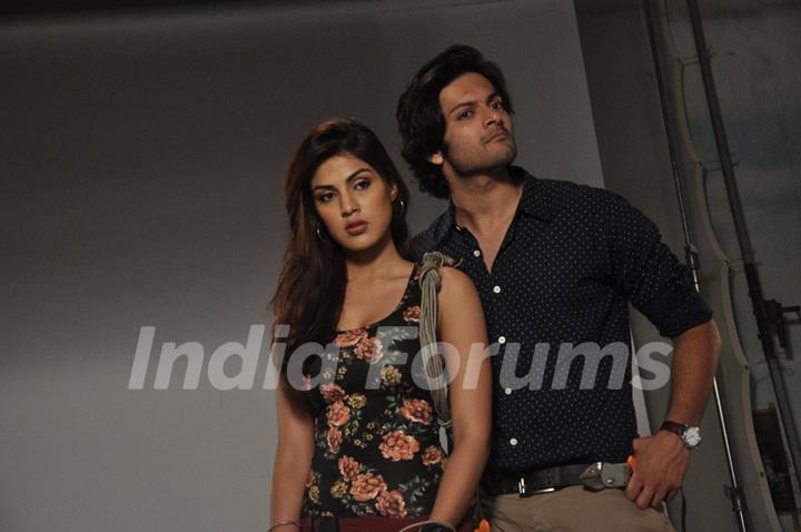 Rhea Chakraborty and Ali Fazal at the 'Sonali Cable' Poster Shoot