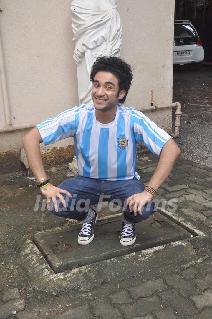 Raghav Juyal makes a funny pose for the camera at the 'Sonali Cable' Poster Shoot